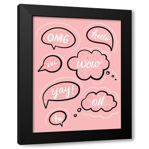 Words Black Modern Wood Framed Art Print by Batista, Dee