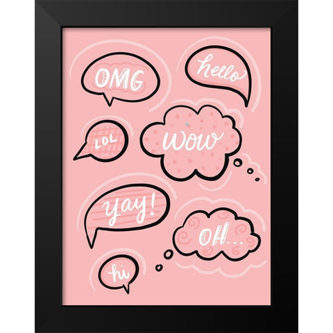 Words Black Modern Wood Framed Art Print by Batista, Dee
