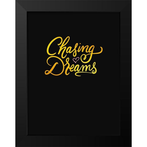 Chasing Black Modern Wood Framed Art Print by Batista, Dee