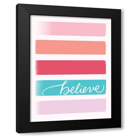 Believe Black Modern Wood Framed Art Print with Double Matting by Batista, Dee