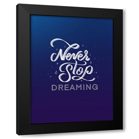 Stop Black Modern Wood Framed Art Print by Batista, Dee