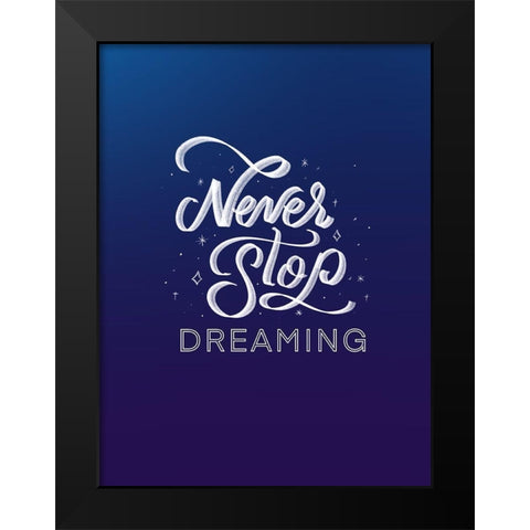 Stop Black Modern Wood Framed Art Print by Batista, Dee