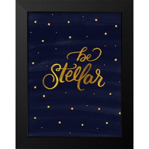 Stellar Black Modern Wood Framed Art Print by Batista, Dee