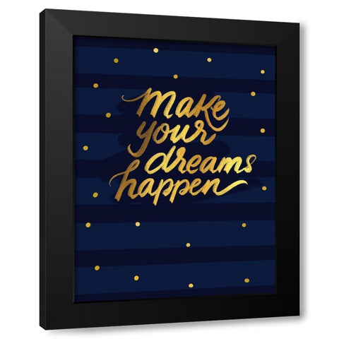 Happen Black Modern Wood Framed Art Print by Batista, Dee