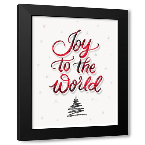 Joy to the World Black Modern Wood Framed Art Print with Double Matting by Batista, Dee