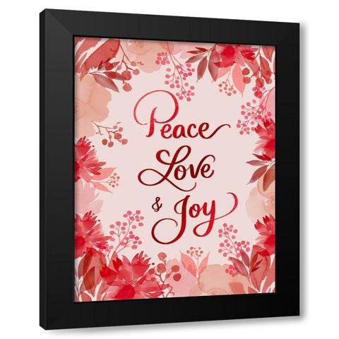 Peace Black Modern Wood Framed Art Print with Double Matting by Batista, Dee