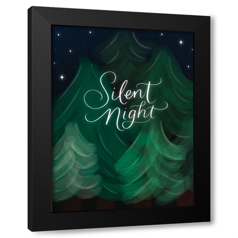 Silent Night Black Modern Wood Framed Art Print by Batista, Dee
