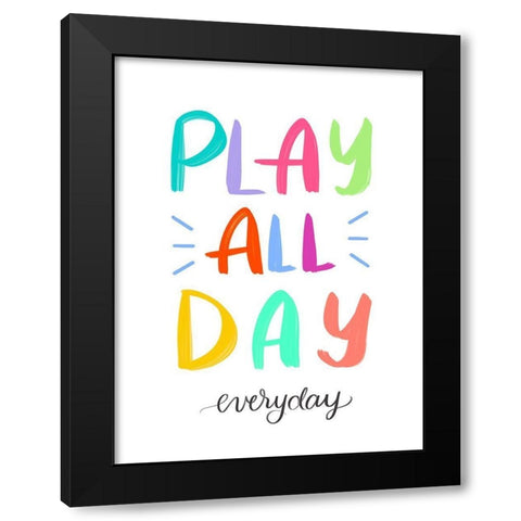 Play Black Modern Wood Framed Art Print by Batista, Dee