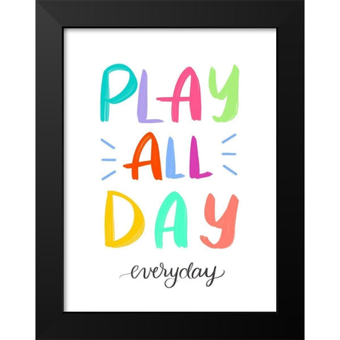 Play Black Modern Wood Framed Art Print by Batista, Dee