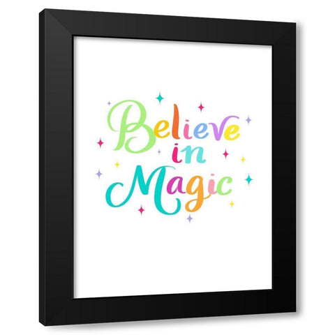 Believe Black Modern Wood Framed Art Print with Double Matting by Batista, Dee