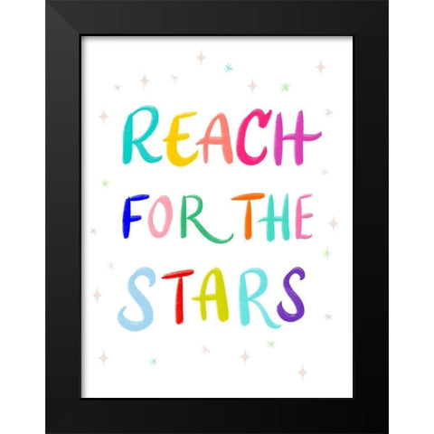 Stars Black Modern Wood Framed Art Print by Batista, Dee