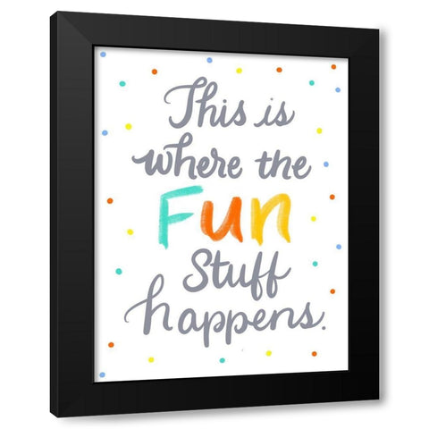 Fun Black Modern Wood Framed Art Print with Double Matting by Batista, Dee