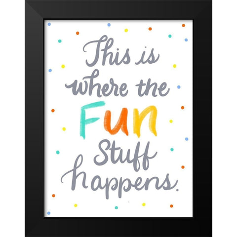 Fun Black Modern Wood Framed Art Print by Batista, Dee