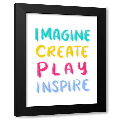 Imagine Black Modern Wood Framed Art Print by Batista, Dee