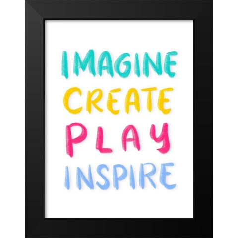 Imagine Black Modern Wood Framed Art Print by Batista, Dee