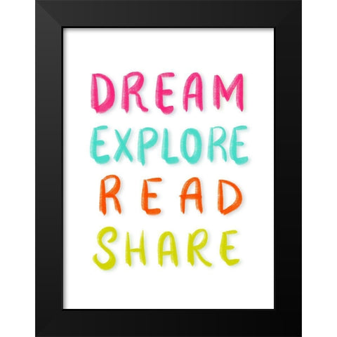 Dream Big Black Modern Wood Framed Art Print by Batista, Dee