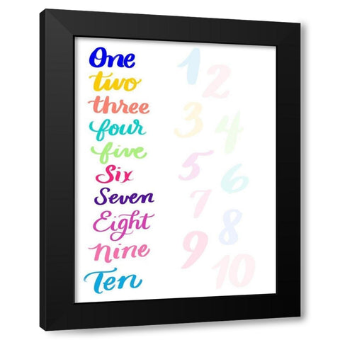 Numbers Black Modern Wood Framed Art Print with Double Matting by Batista, Dee