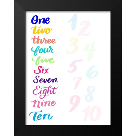 Numbers Black Modern Wood Framed Art Print by Batista, Dee