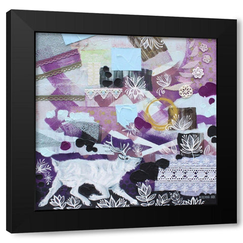 Caribou Black Modern Wood Framed Art Print with Double Matting by Ihde, McKenna