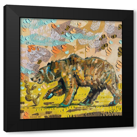 Poke the Bear Black Modern Wood Framed Art Print with Double Matting by Ihde, McKenna