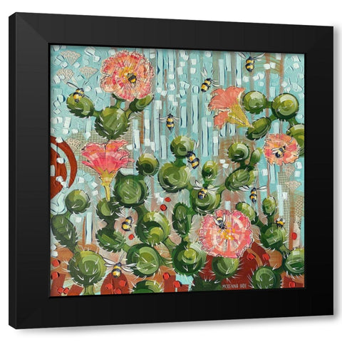 Opuntia and Bees II Black Modern Wood Framed Art Print by Ihde, McKenna