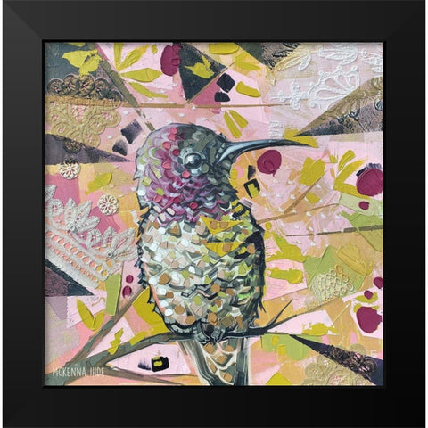 Perched Hummingbird Black Modern Wood Framed Art Print by Ihde, McKenna