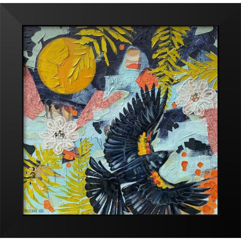 Red Winged Blackbird Black Modern Wood Framed Art Print by Ihde, McKenna