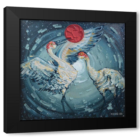 Sandhill Cranes Black Modern Wood Framed Art Print by Ihde, McKenna