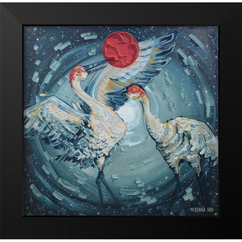 Sandhill Cranes Black Modern Wood Framed Art Print by Ihde, McKenna