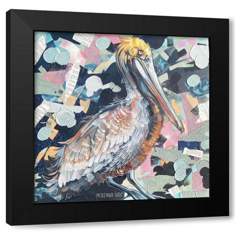 Pelican Black Modern Wood Framed Art Print by Ihde, McKenna
