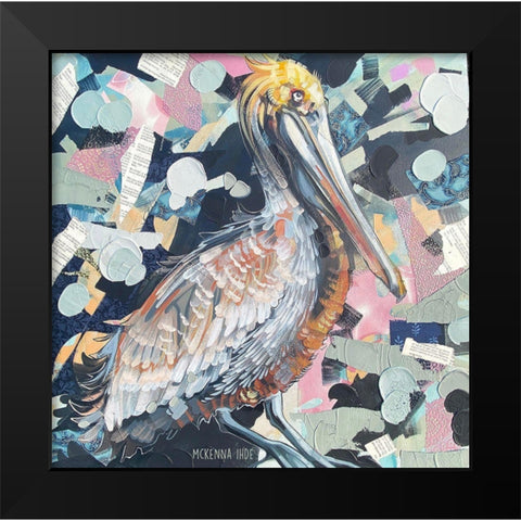 Pelican Black Modern Wood Framed Art Print by Ihde, McKenna