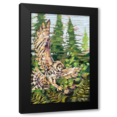 Spotted Owl and Mouse Black Modern Wood Framed Art Print with Double Matting by Ihde, McKenna