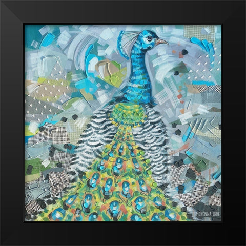 Pride of the Peacock Black Modern Wood Framed Art Print by Ihde, McKenna