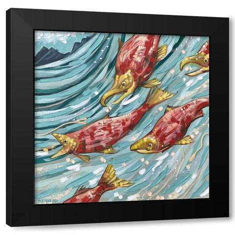Lets Go to the River Black Modern Wood Framed Art Print by Ihde, McKenna