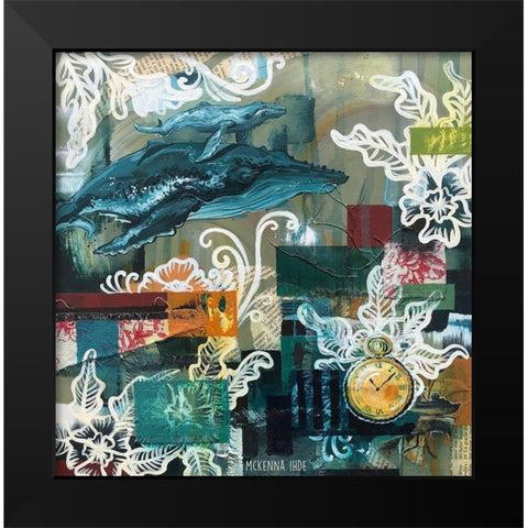 Whale Watch Black Modern Wood Framed Art Print by Ihde, McKenna