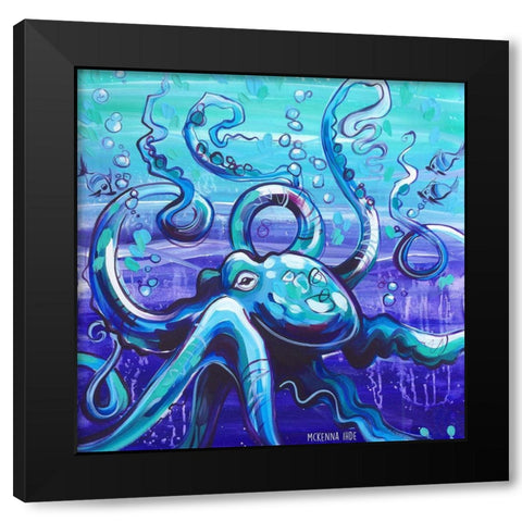 Octo II Black Modern Wood Framed Art Print with Double Matting by Ihde, McKenna