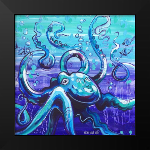 Octo II Black Modern Wood Framed Art Print by Ihde, McKenna
