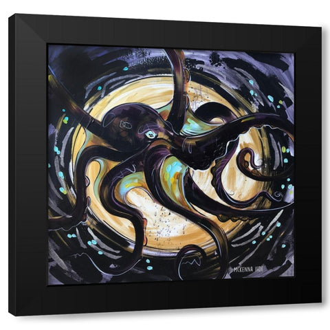 Grunge Octo Black Modern Wood Framed Art Print by Ihde, McKenna