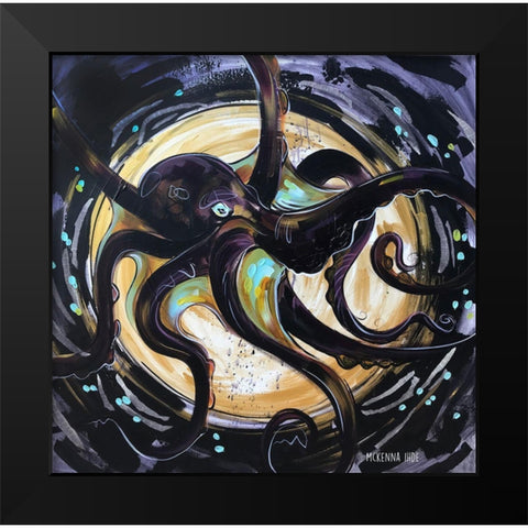 Grunge Octo Black Modern Wood Framed Art Print by Ihde, McKenna