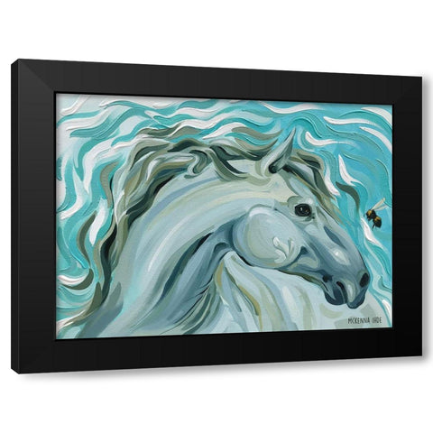 Horse and Bumble Bee Black Modern Wood Framed Art Print with Double Matting by Ihde, McKenna
