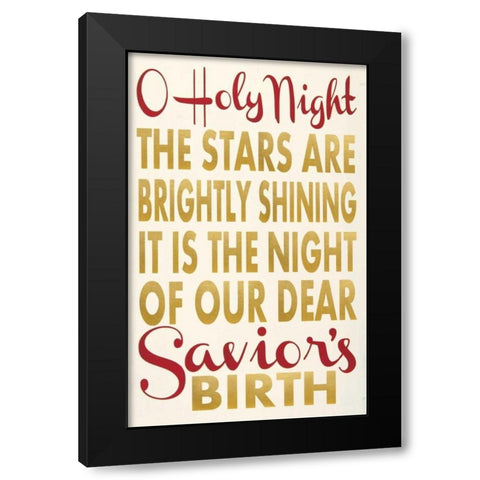 O Holy Night Black Modern Wood Framed Art Print with Double Matting by Words for the Soul