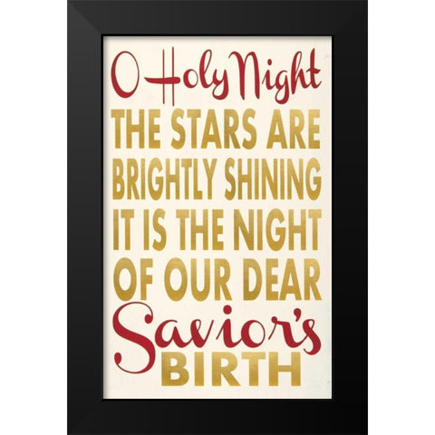 O Holy Night Black Modern Wood Framed Art Print by Words for the Soul