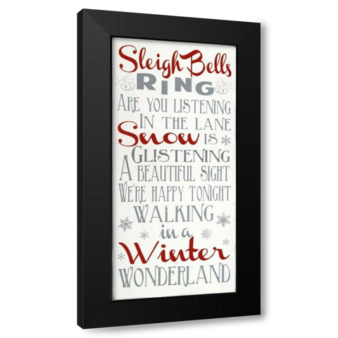 Sleigh Bells Black Modern Wood Framed Art Print by Words for the Soul