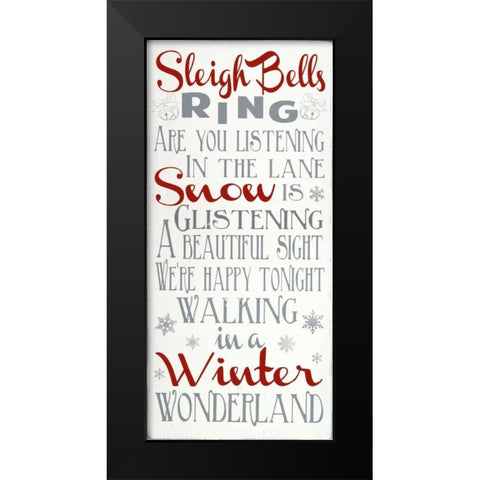 Sleigh Bells Black Modern Wood Framed Art Print by Words for the Soul