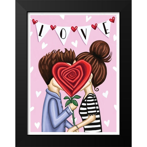 The Kiss Black Modern Wood Framed Art Print by Tyndall, Elizabeth