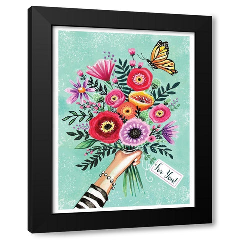 For You Bouquet Black Modern Wood Framed Art Print with Double Matting by Tyndall, Elizabeth