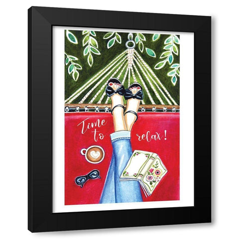 Time to Relax Black Modern Wood Framed Art Print with Double Matting by Tyndall, Elizabeth