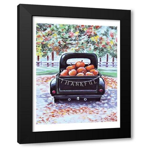 Thankful Fall Truck Black Modern Wood Framed Art Print by Tyndall, Elizabeth