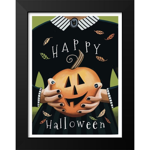 Halloween Witch Black Modern Wood Framed Art Print by Tyndall, Elizabeth