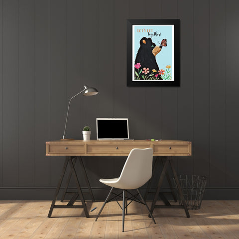 Lets Get Together Black Modern Wood Framed Art Print by Tyndall, Elizabeth